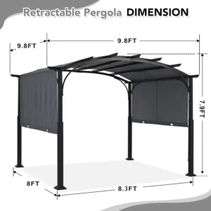 retractable pergola patio garden 2