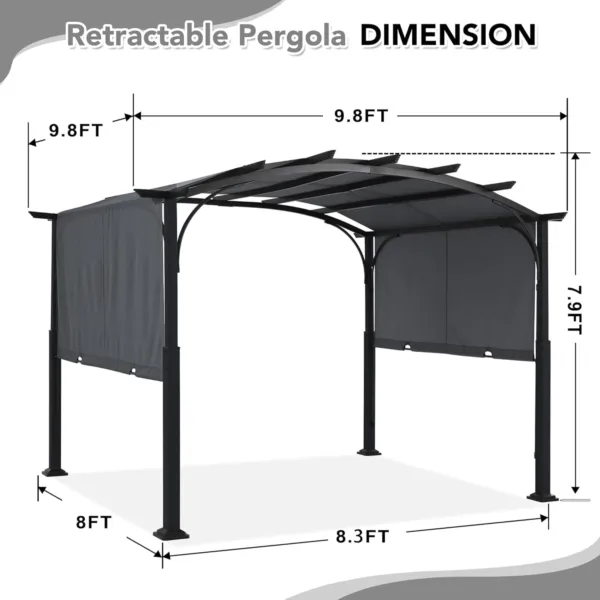 retractable pergola patio garden 2