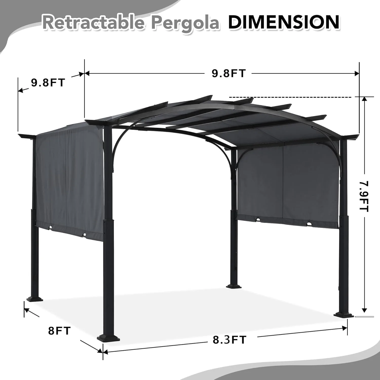 retractable pergola patio garden 2