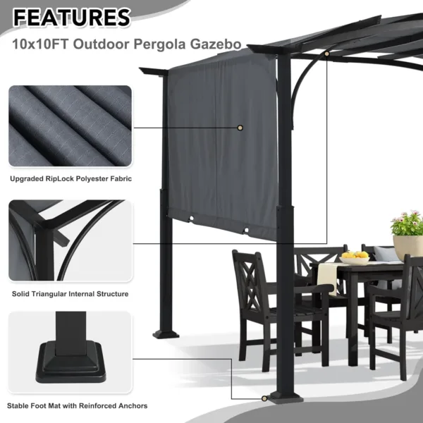 retractable pergola patio garden 3