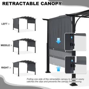 retractable pergola patio garden 4