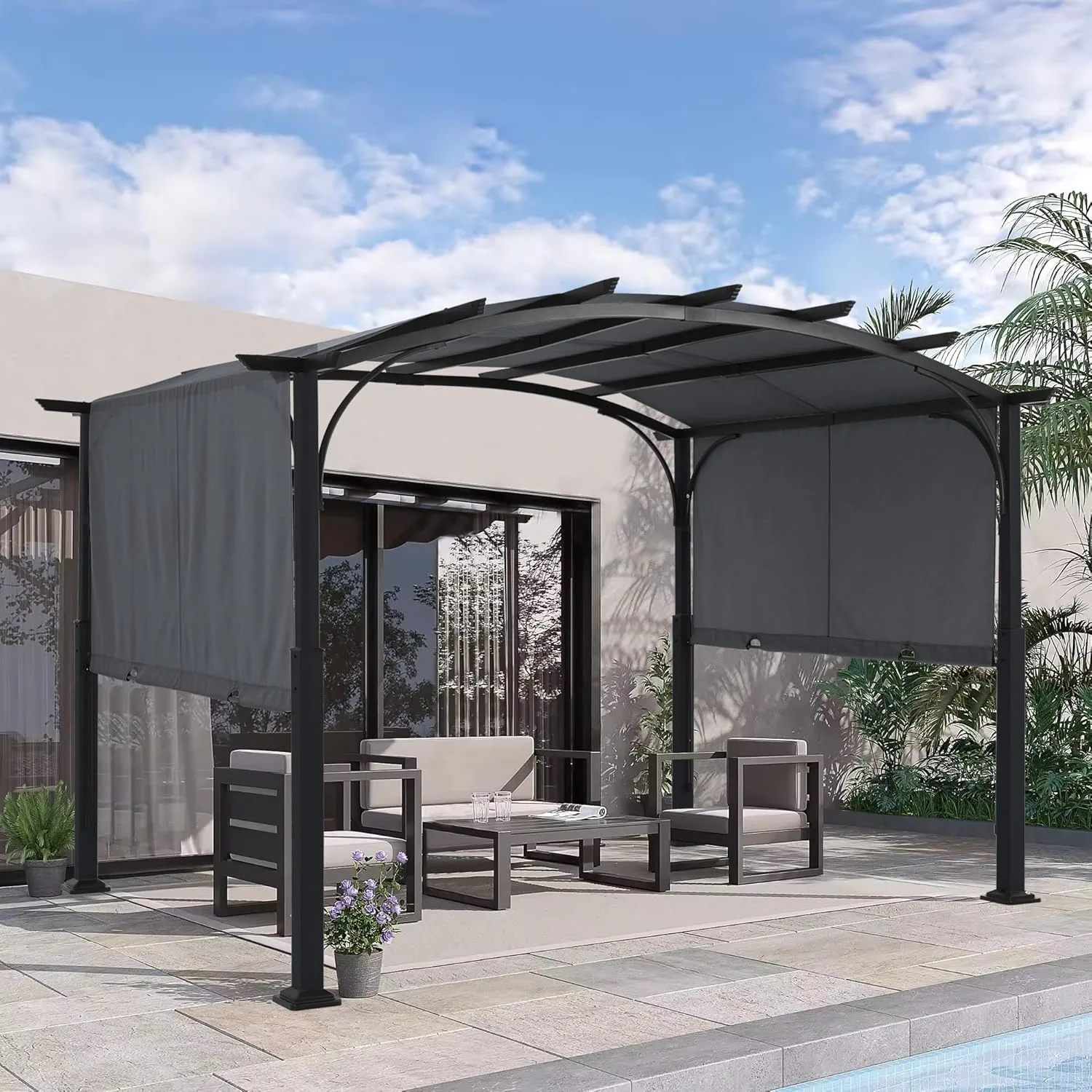 retractable pergola patio garden 6