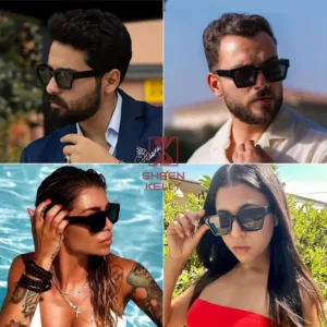 retro square sunglasses thick 3