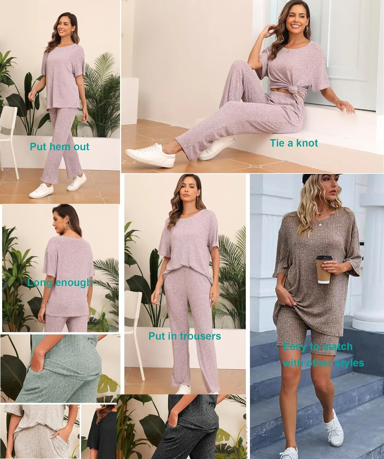 ribbed outfit sets women 5