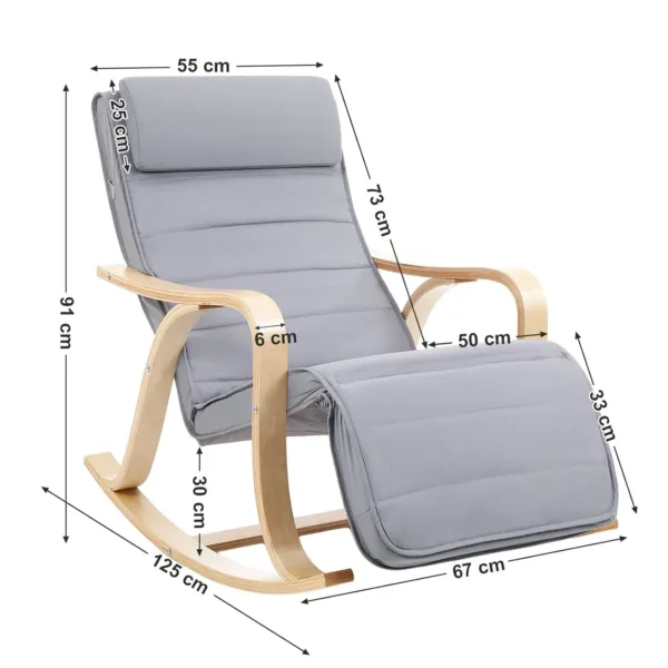 rocking chair wood footrest 3