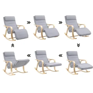 rocking chair wood footrest 6