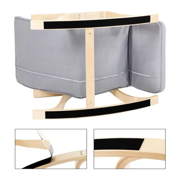 rocking chair wood footrest 7