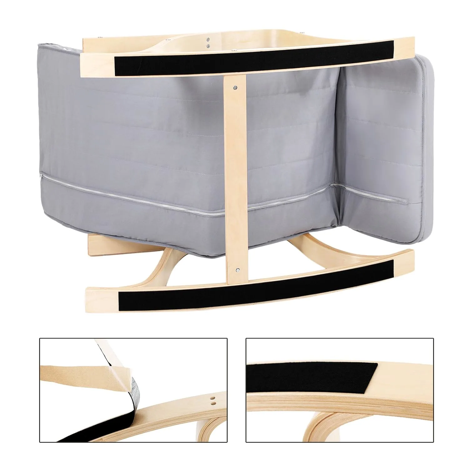 rocking chair wood footrest 7