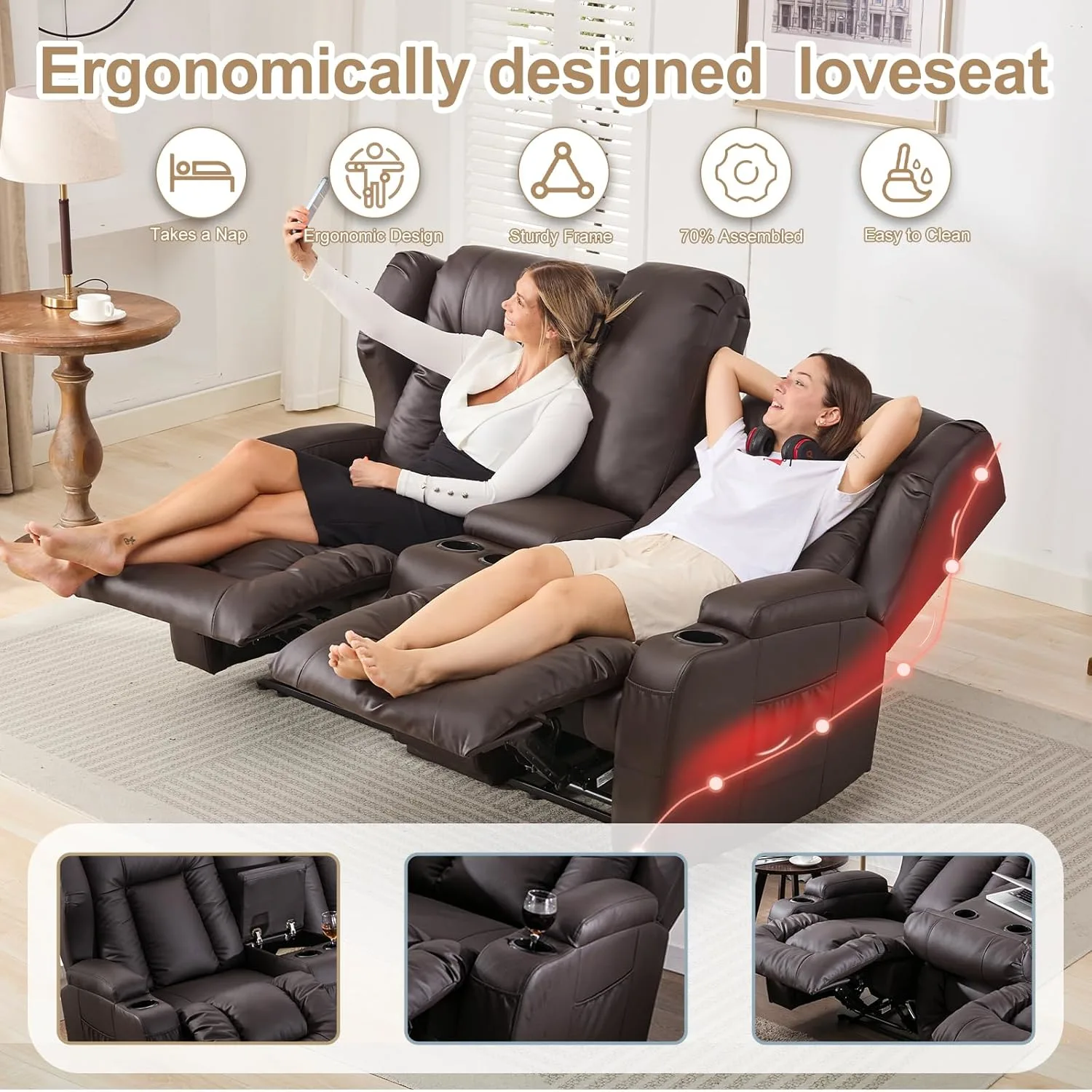 rv loveseat recliner sofa 5