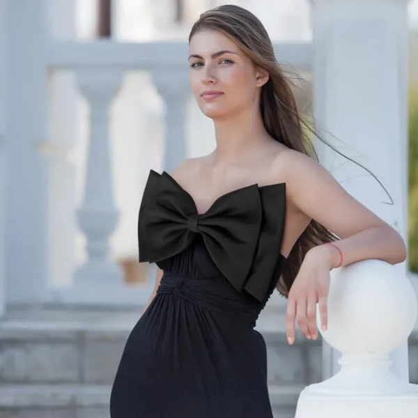 satin bow wedding dress 4