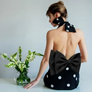 satin bow wedding dress 5