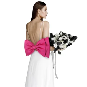 satin bow wedding dress 7