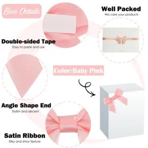 satin ribbon bows pink 6