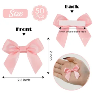 satin ribbon bows pink 7