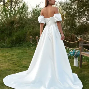 satin wedding dress slit 2