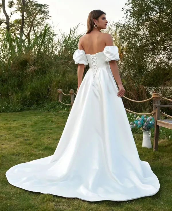 satin wedding dress slit 2