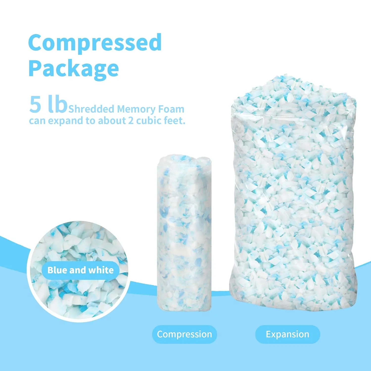 shredded memory foam filling 2