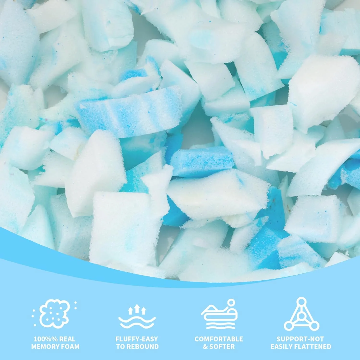 shredded memory foam filling 3