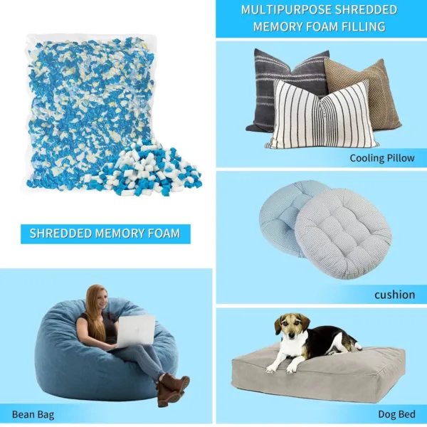 shredded memory foam filling 6