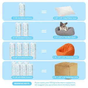 shredded memory foam filling 7