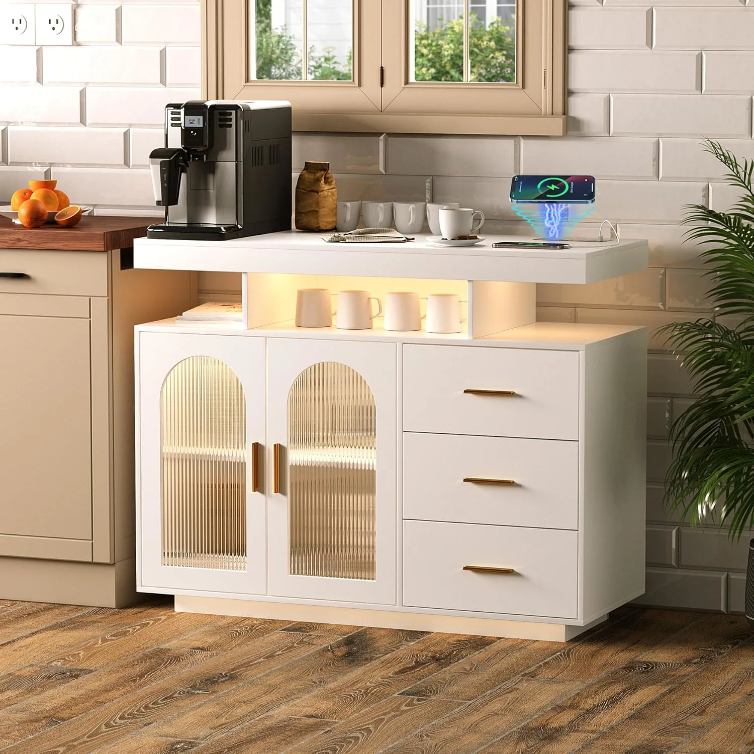 sideboard buffet cabinet led 7