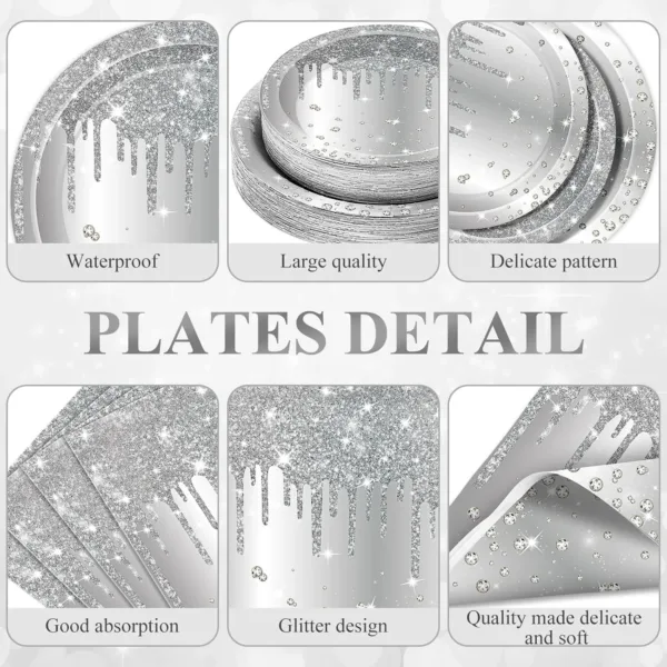 silver birthday party supplies 2