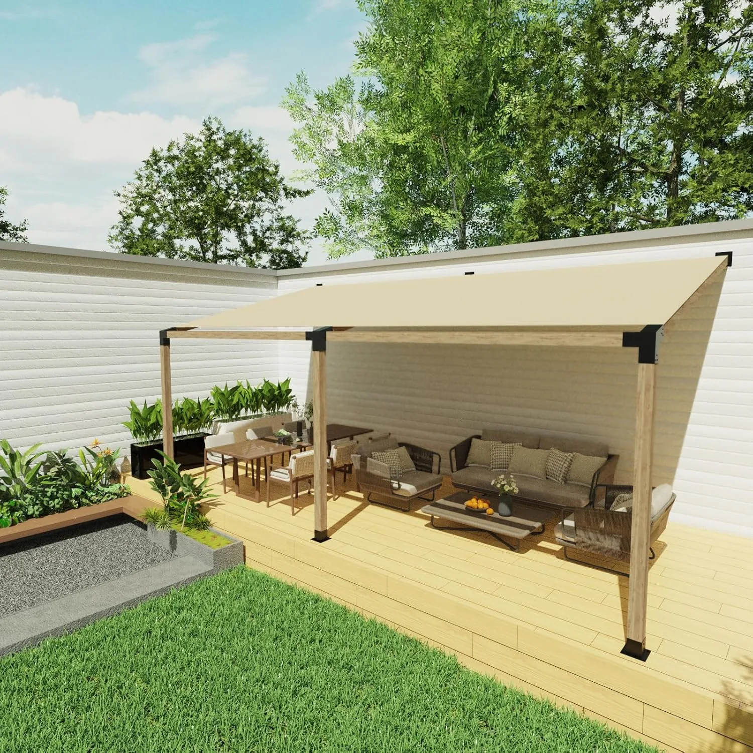 slanted roof pergola kit 5