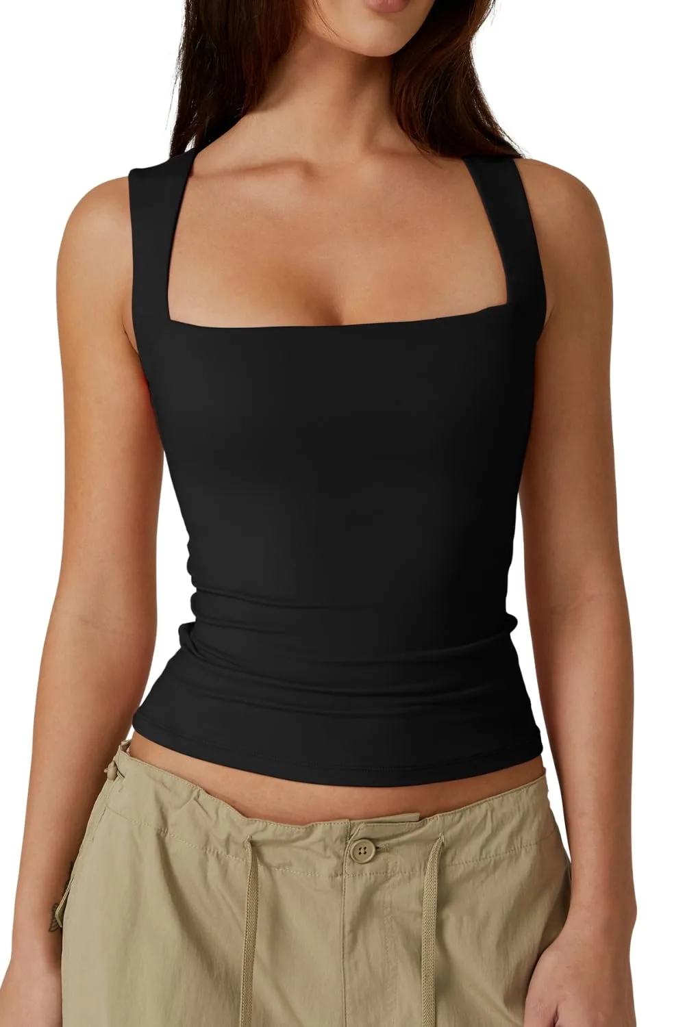 sleeveless square neck top 1