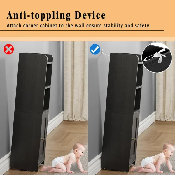 small bathroom storage corner 5