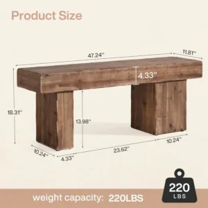 solid wood bench 2
