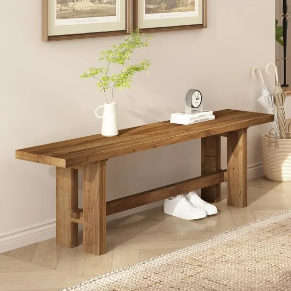 solid wood entryway bench 1