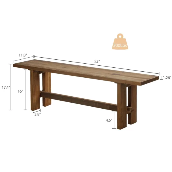 solid wood entryway bench 2