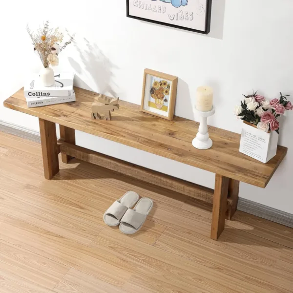 solid wood entryway bench 5