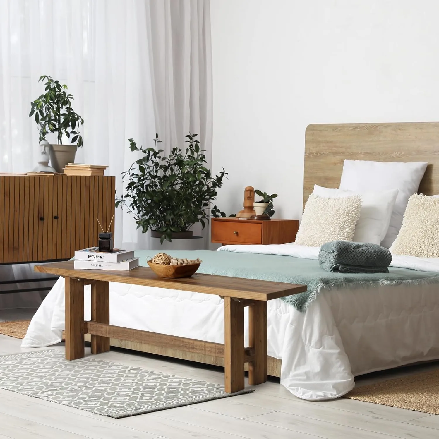 solid wood entryway bench 7