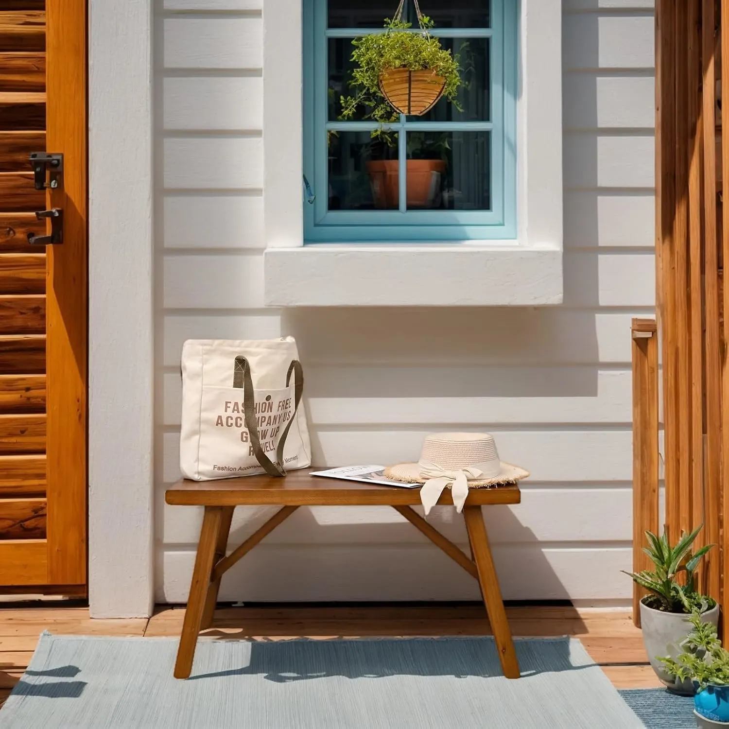 solid wood farmhouse bench 7