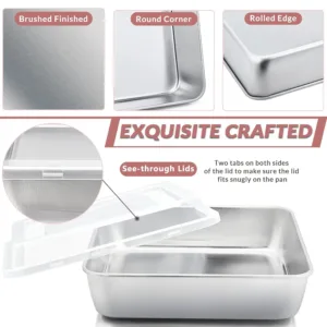 square baking pan set 3