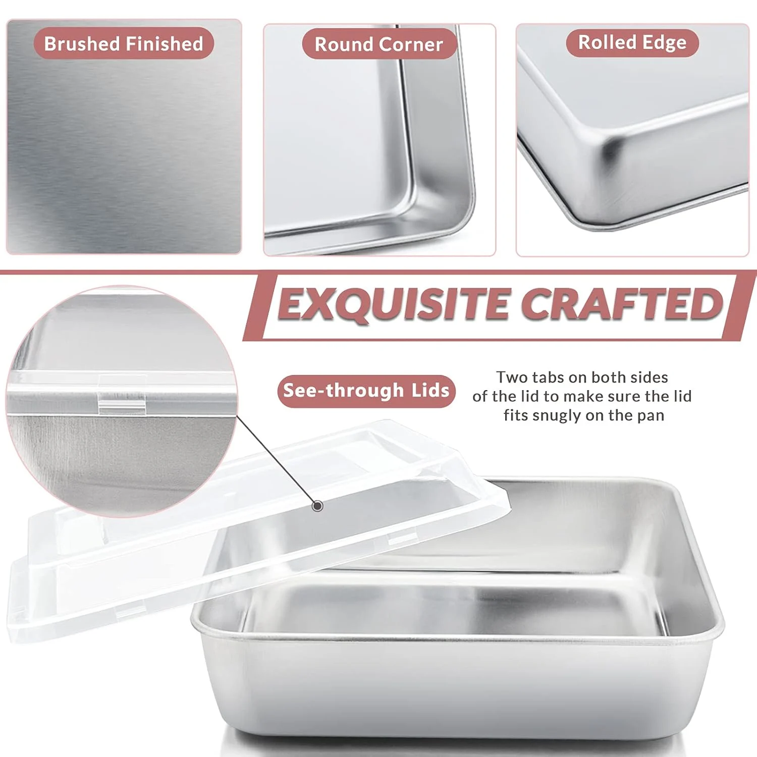 square baking pan set 3