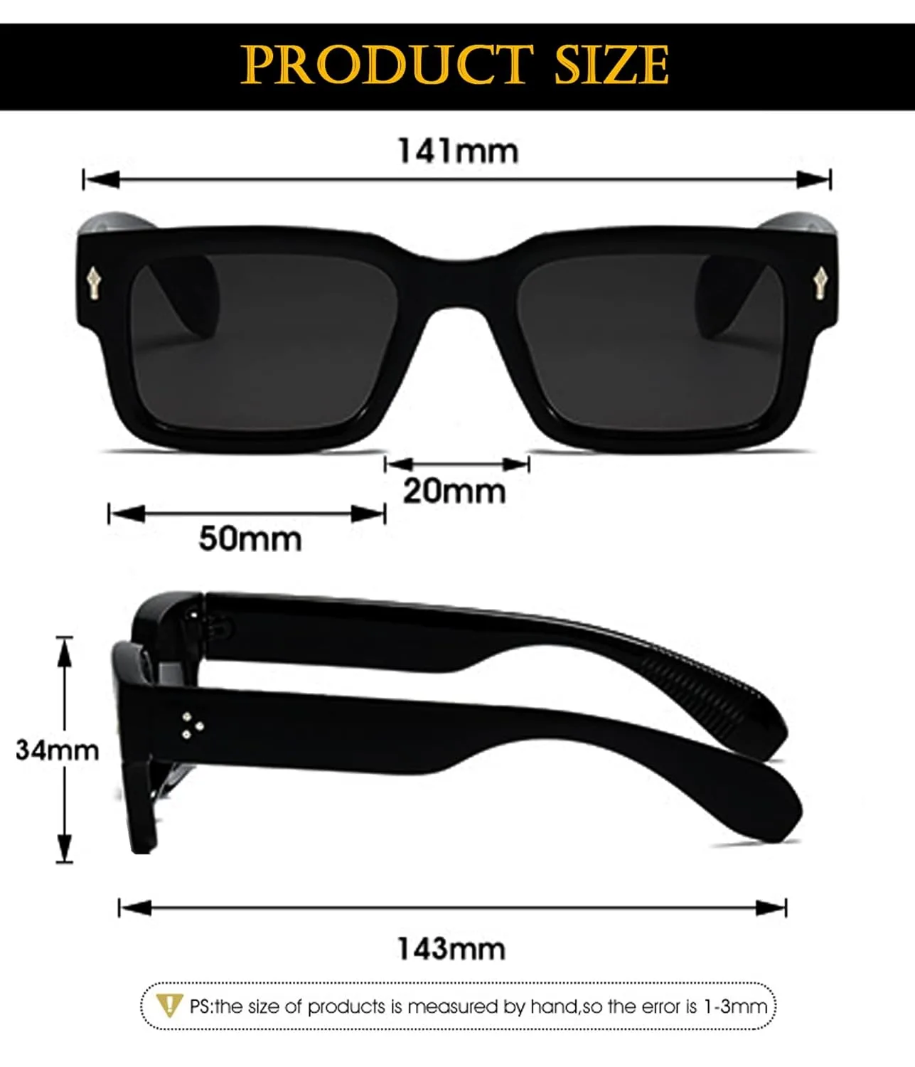 square sunglasses women men 6