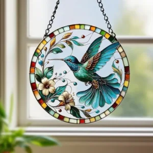 stained glass bird hanging 1