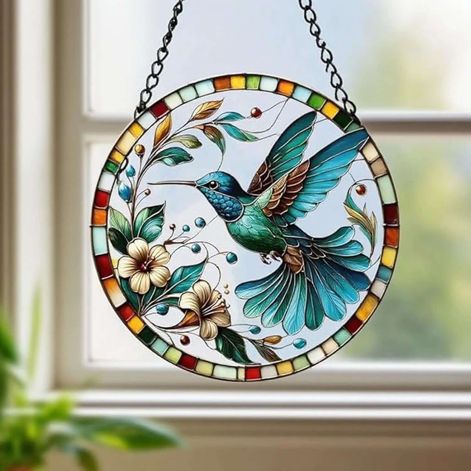 stained glass bird hanging 1