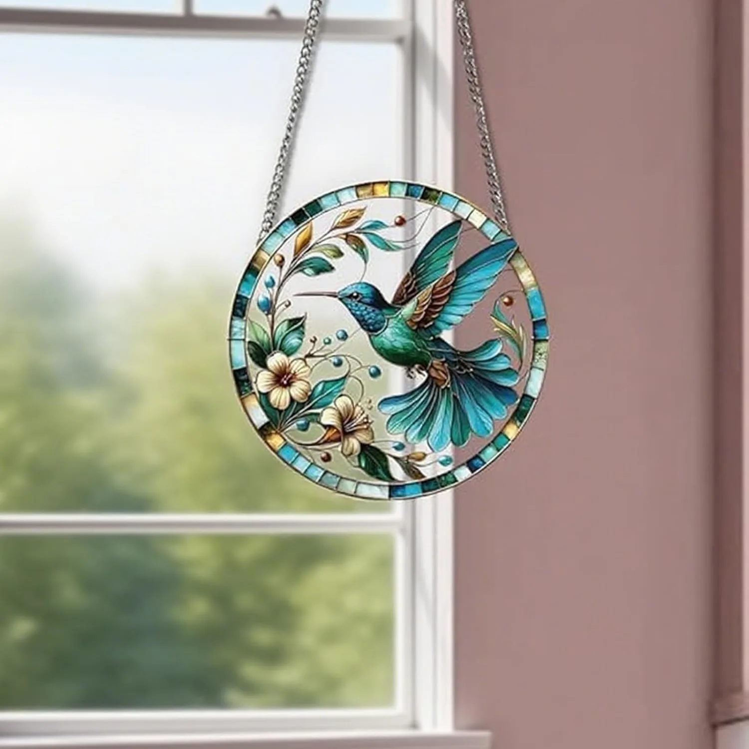 stained glass bird hanging 2