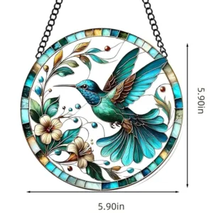 stained glass bird hanging 3