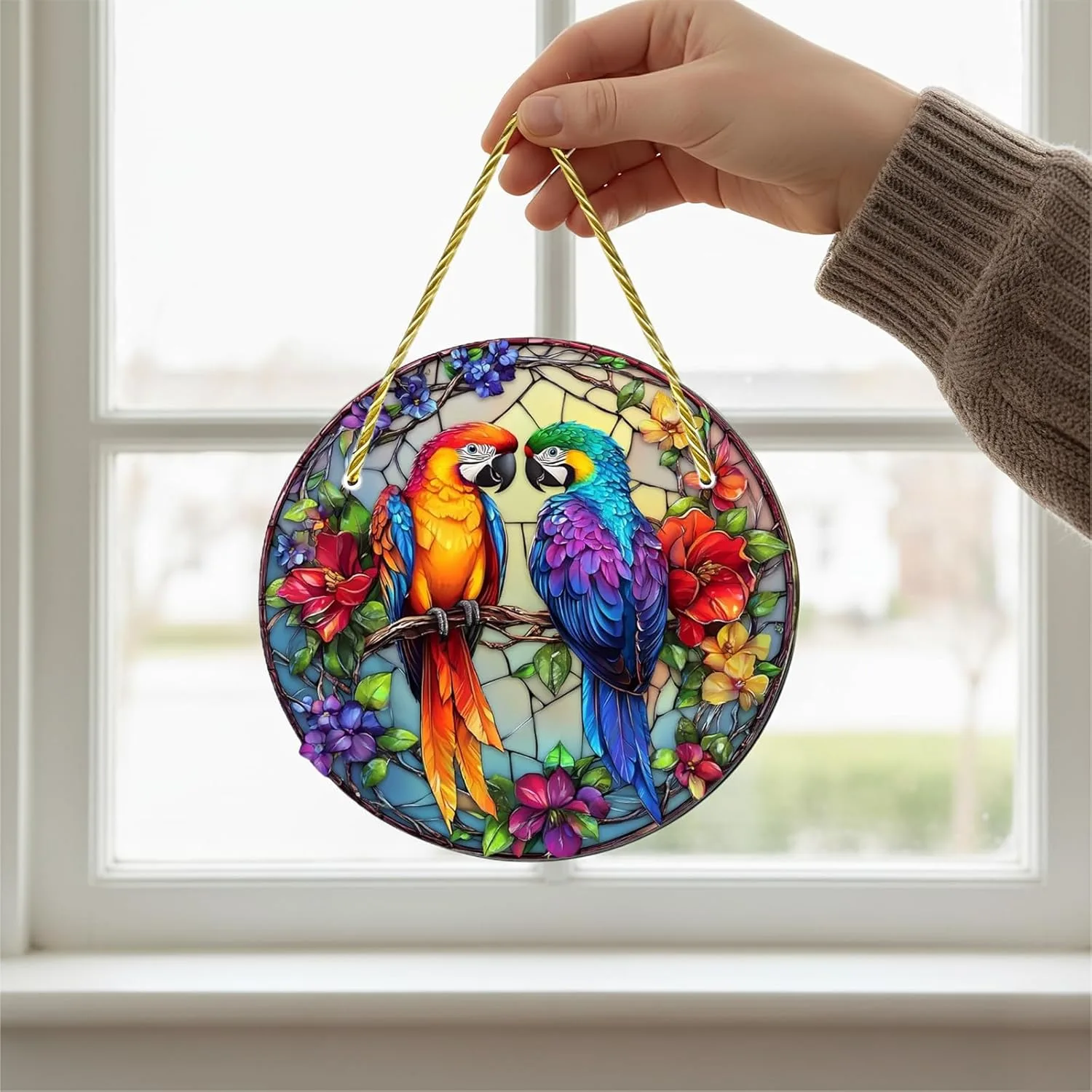 stained glass bird hanging 7