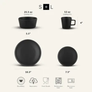 stone lain dinnerware black 2