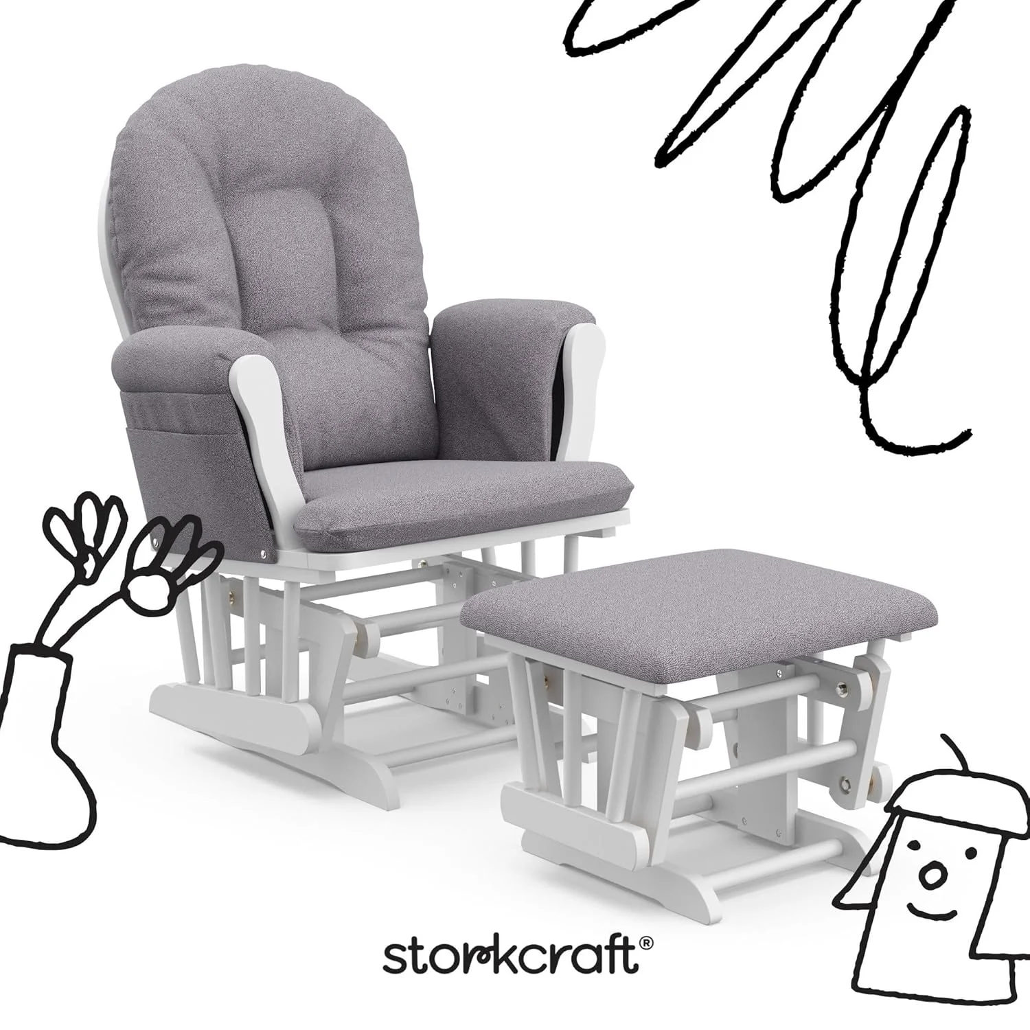 storkcraft glider ottoman 3