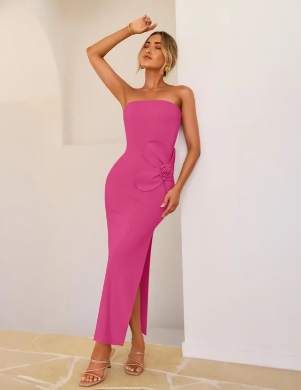 strapless bodycon maxi dress 6