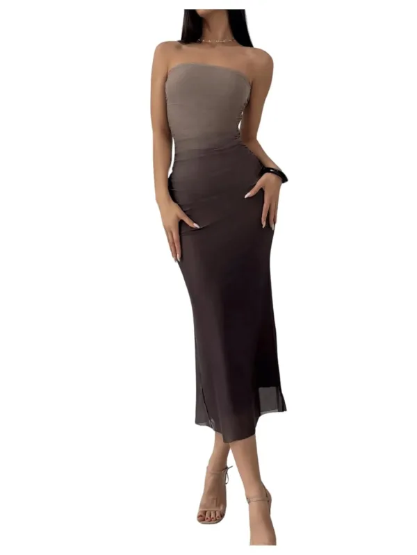 strapless ombre bodycon dress 1