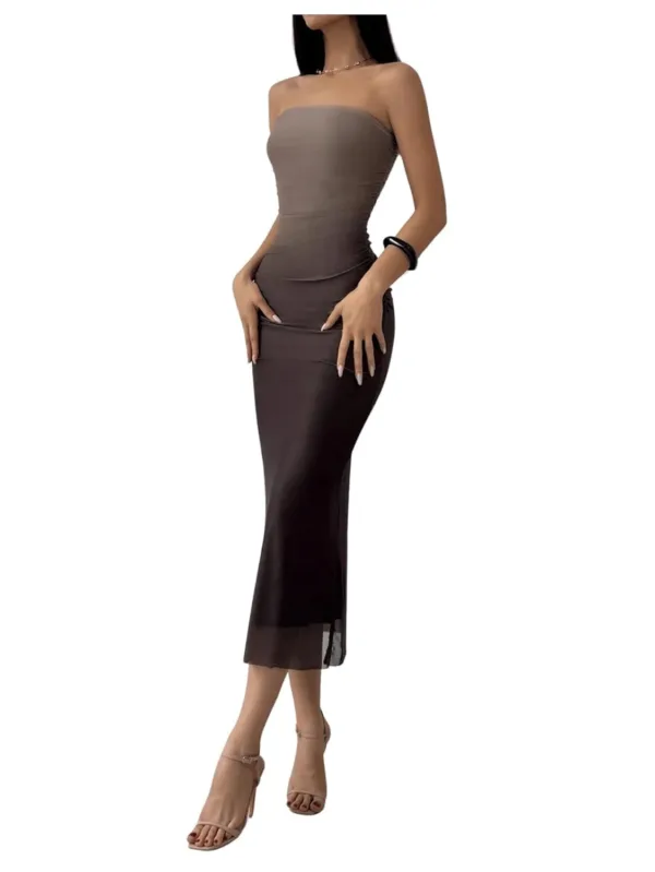 strapless ombre bodycon dress 3