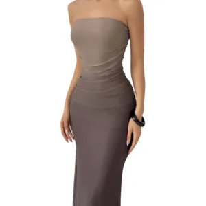 strapless ombre bodycon dress 4