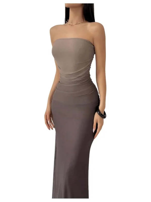strapless ombre bodycon dress 4